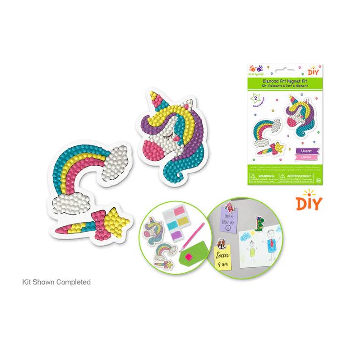 Broderie de diamant magnétique (Diamond painting) licorne et arc-en-ciel