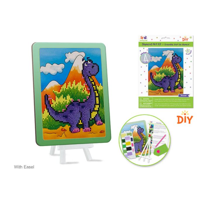 Broderie de diamants (Diamond Painting) 8,8 po x 6,8 po dinosaure