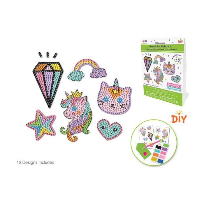 Broderie de diamant (diamond painting) autocollant licorne