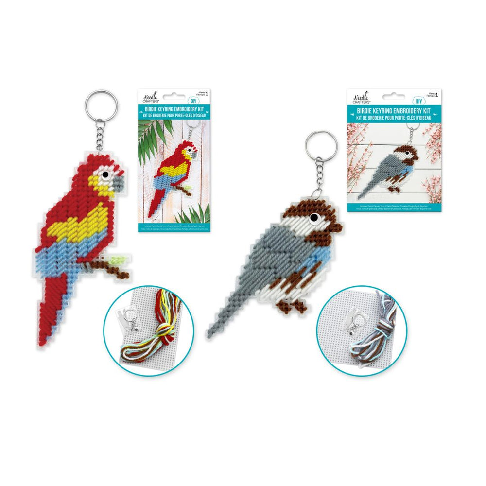 Ensemble de broderie porte-clés oiseaux