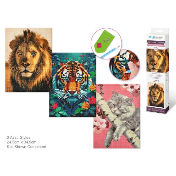 Broderie de diamant (Diamond painting) 11,8 po x 15,7 po Monde de chat