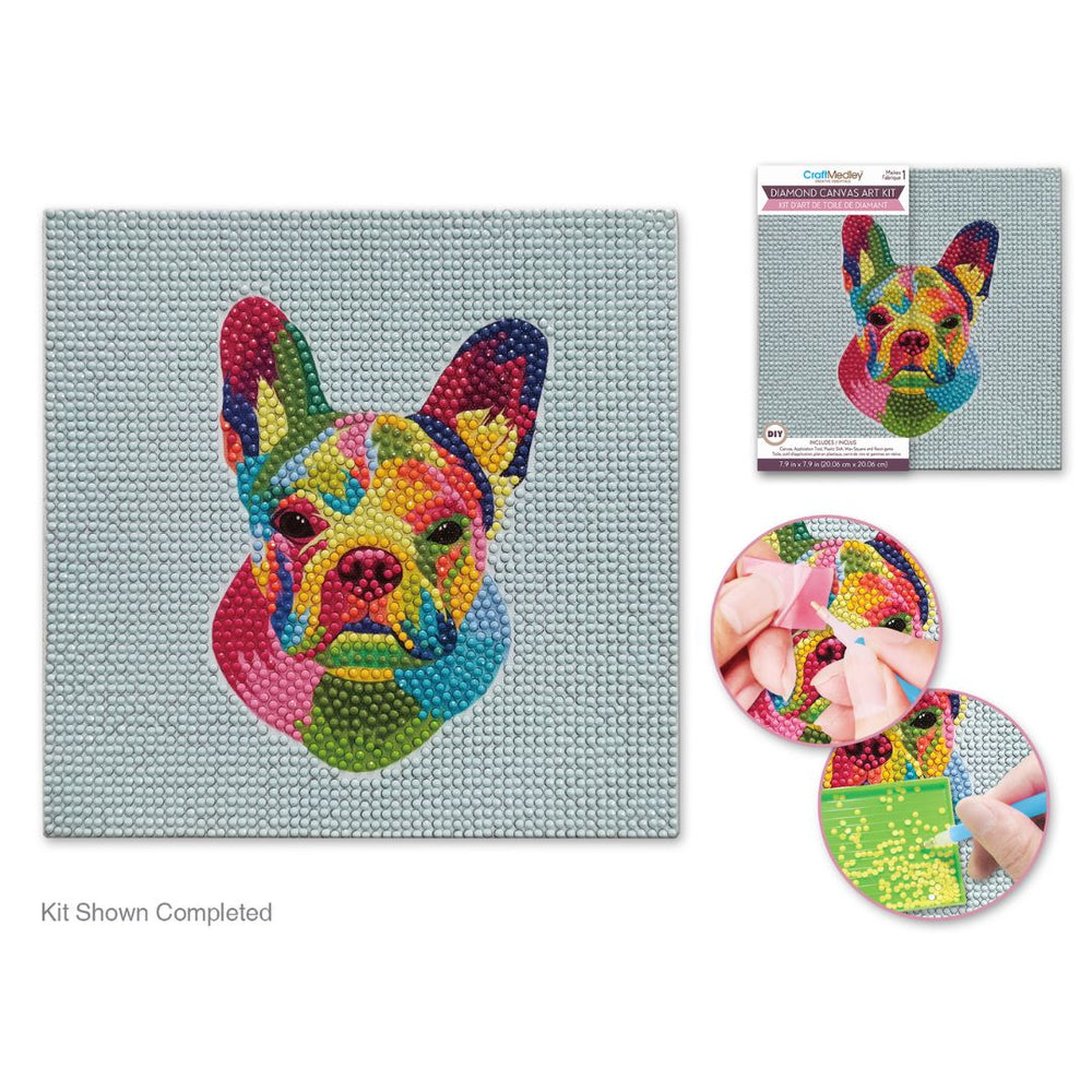 Broderie de diamant (Diamond Painting) 8 po x 8 po chien
