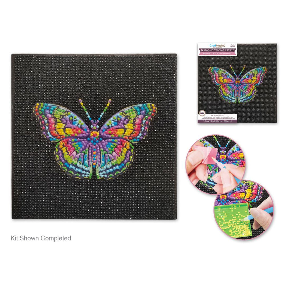 Broderie de diamant (Diamond Painting) 8 po x 8 po papillon
