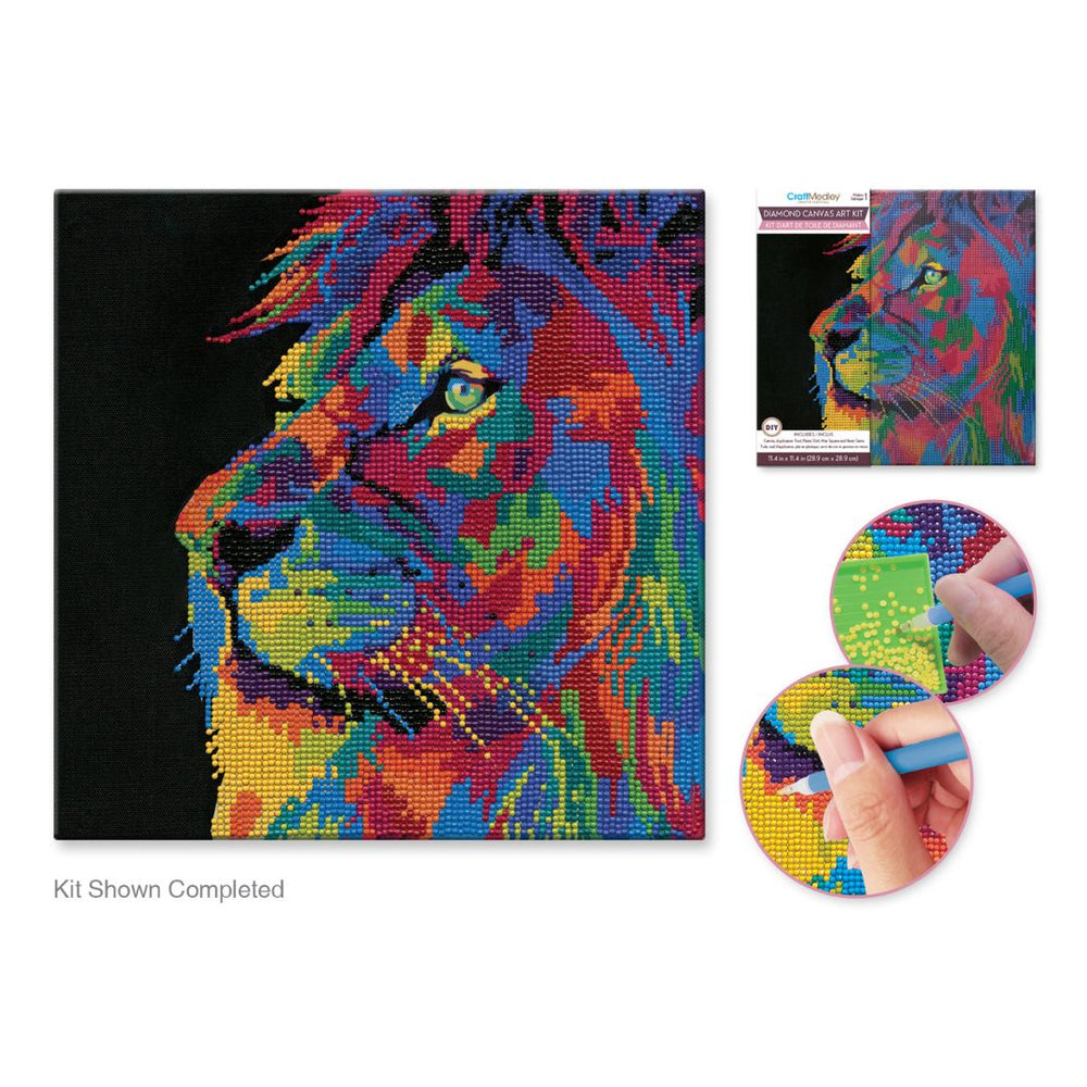 Broderie de diamants (Diamond Painting) 11 po x 11 po lion
