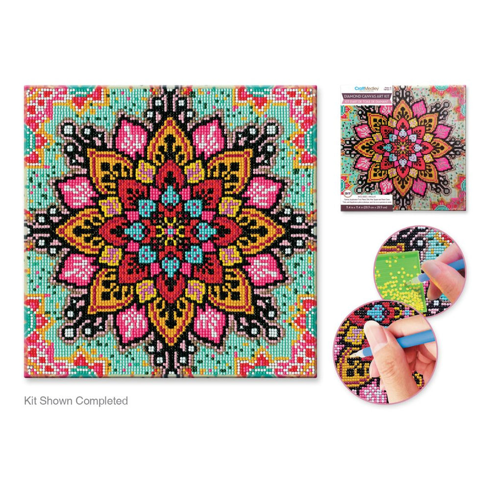 Broderie de diamant (Diamond Painting) 11 po x 11 po mandala