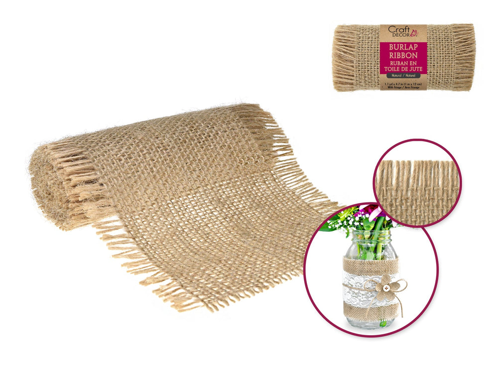 Ruban de jute 12 cm x 1 m naturel