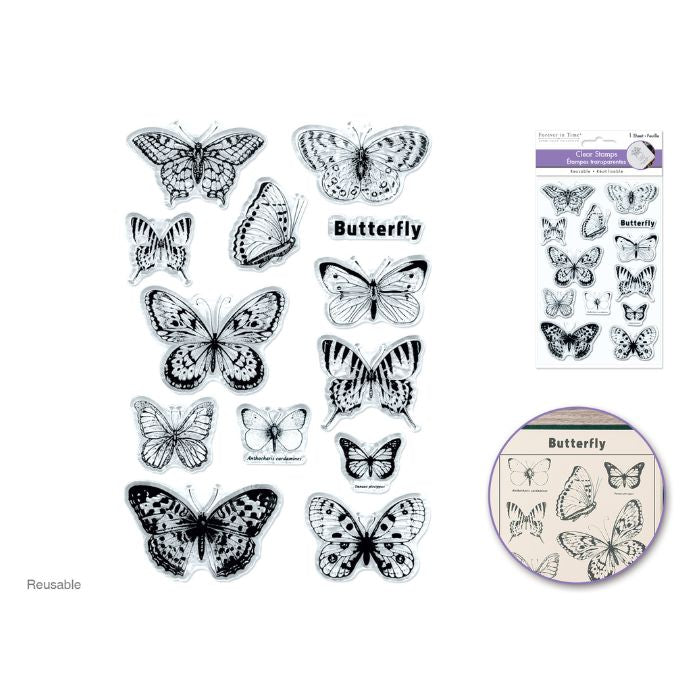 Estampe réutilisable 4,3 po x 6,3 po papillons
