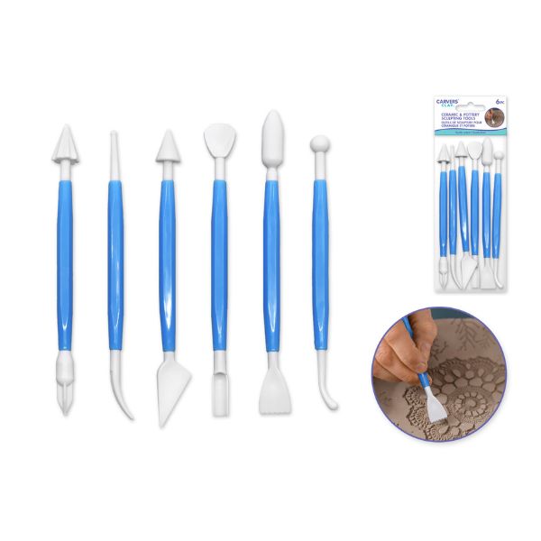 Outils de sculpture pour céramique et poterie (paquet de 6)