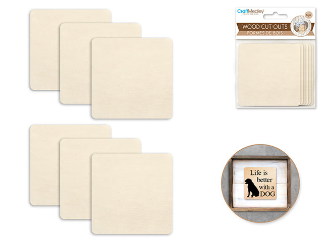 Plaque en bois 2,8 po (paquet de 6)
