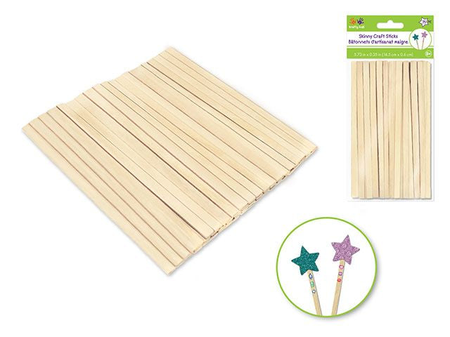 Bâton de bois 5,73 po x 0,25 po naturel (paquet de 75)