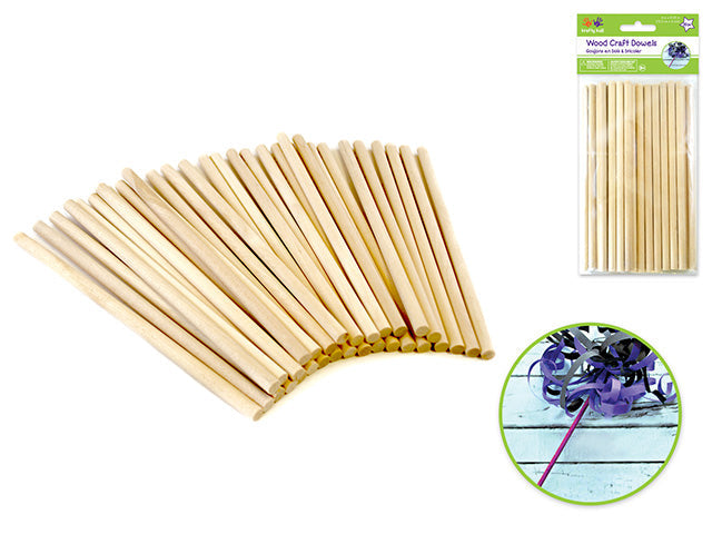 Bâton de bois rond 6 po x 0,25 po naturel (paquet de 30)