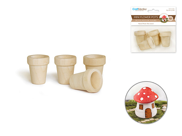 Pot de fleur en bois 1,25 po (paquet de 4)