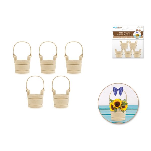 Seau de puit 0,9 po x 0,9 po en bois (paquet de 5)