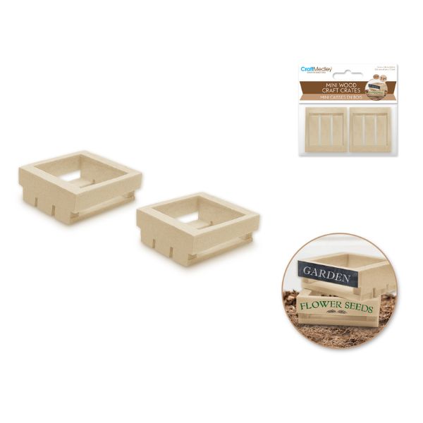 Caisse 1,4 po x 1,6 po à lattes en bois (paquet de 2)