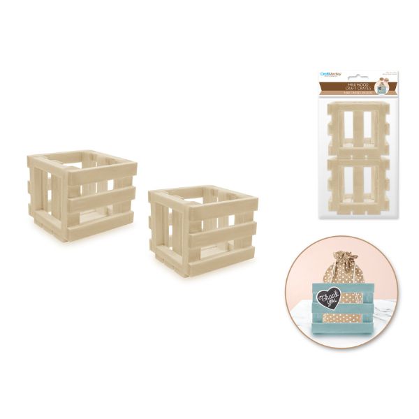 Caisse profonde 1,6 po x 2 po à lattes en bois (paquet de 2)