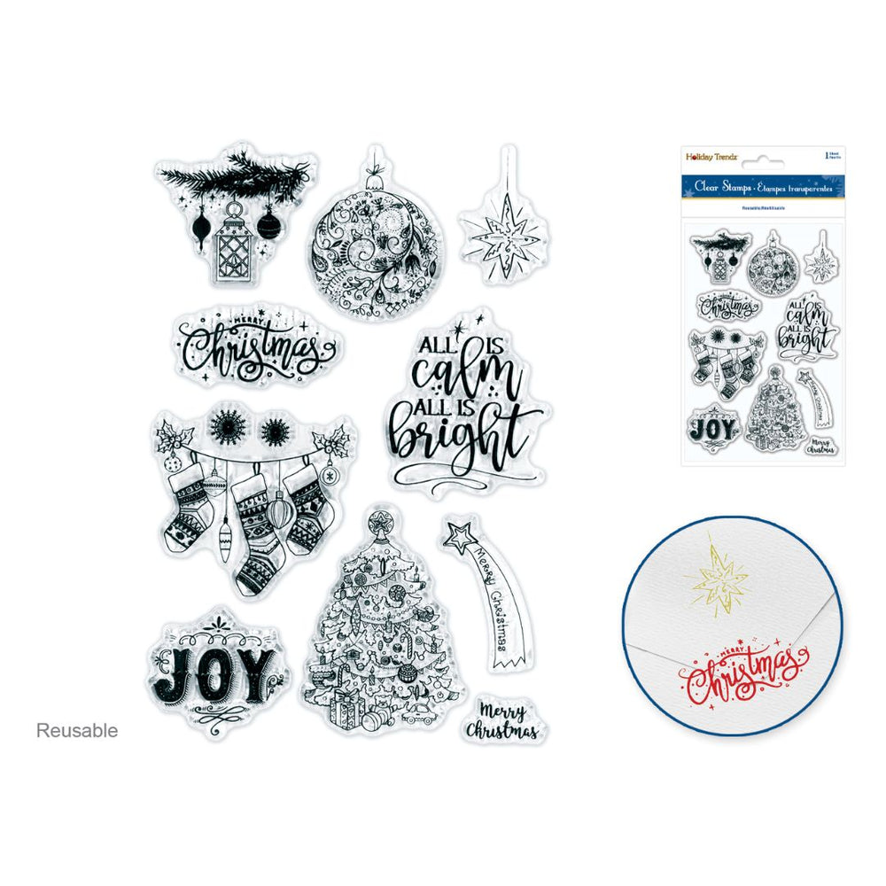 Estampe réutilisable de Noël (10 morceaux)