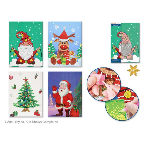 Ensemble de broderie de diamants de Noël sur toile 8 po x 12 po