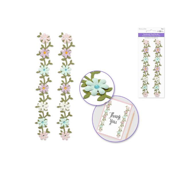 Autocollants bordure 6,4 po fleurs pastel