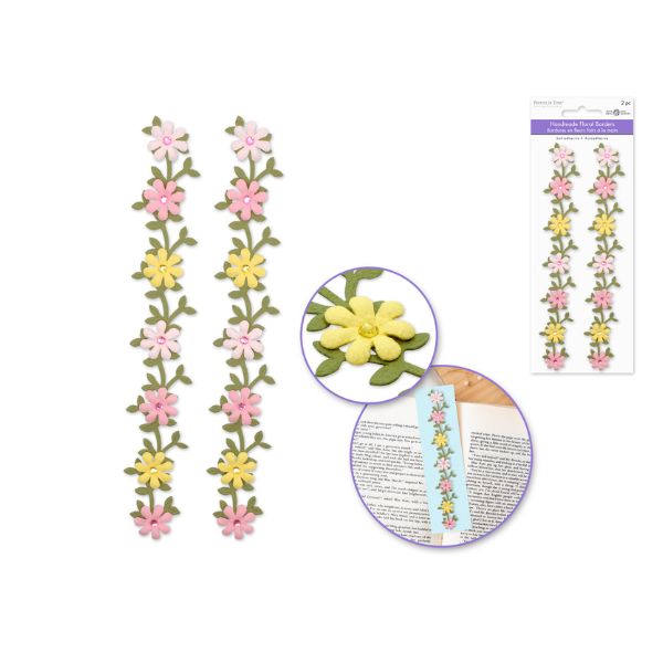 Autocollants bordure 6,4 po fleurs pretty