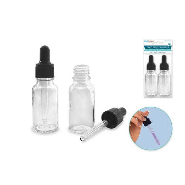 Bouteille compte-gouttes 20 ml en verre (paquet de 2)