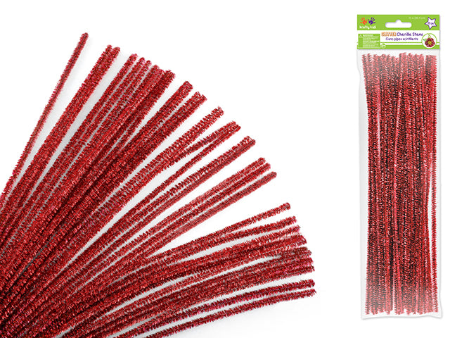 Cure-pipe 30 cm x 6 mm rouge métallique (paquet de 35)