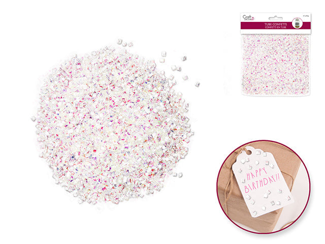 Confettis brillants blanc iridescent 20 g