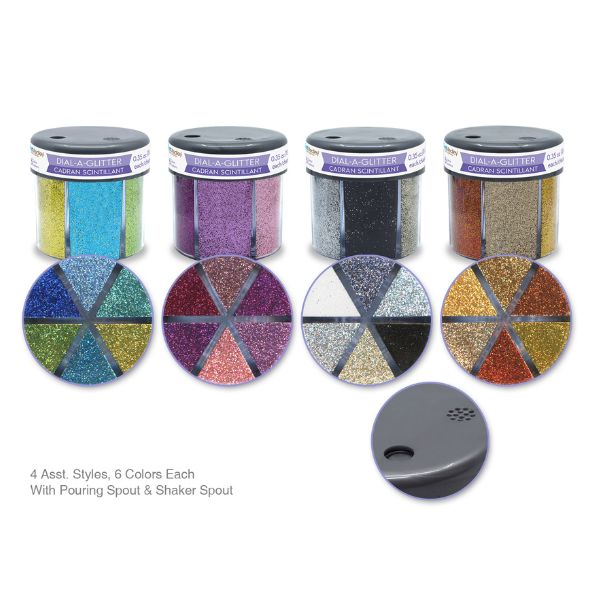 Pot de paillettes 60 g 6 couleurs