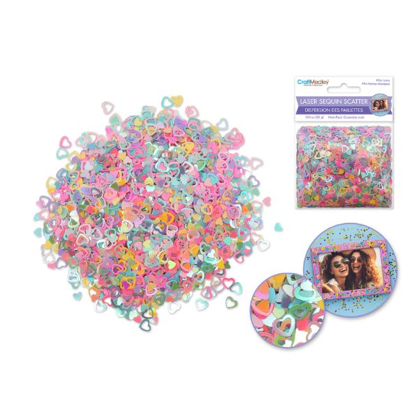Paillettes 35 g en forme de coeurs