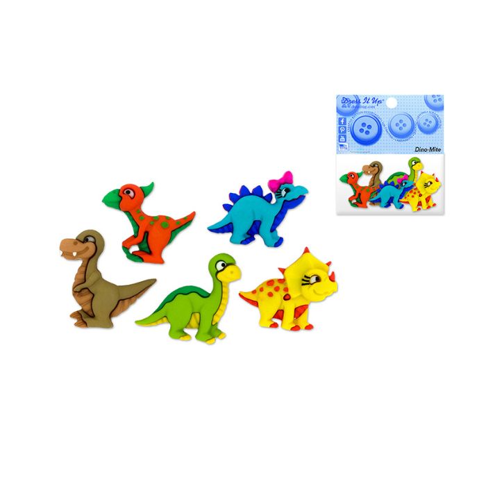 Bouton d'embellissement dinosaures