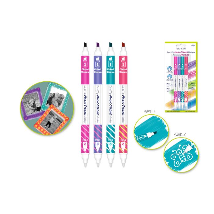 Marqueur magique double-pointe couleurs vives (paquet de 4)