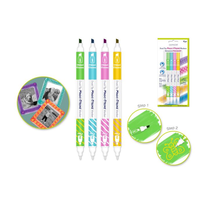 Marqueur magique double-pointe couleurs pastels (paquet de 4)