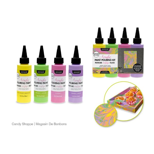Ensemble de peinture acrylique fluide (pouring) Color Factory magasin de bonbons (paquet de 4)