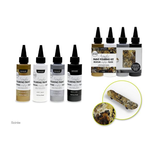 Ensemble de peinture acrylique fluide (pouring) Color Factory soirée (paquet de 4)