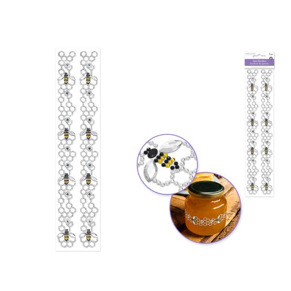 Autocollants bordure de perles 12 po abeilles