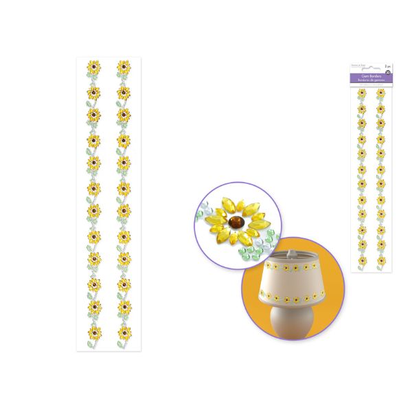 Autocollants bordure de perles 12 po tournesols