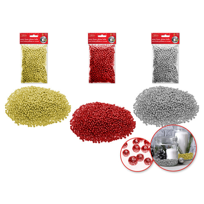 Minis boules pailletés en styromousse 25 g