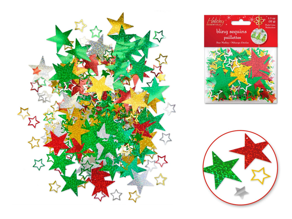 Paillette brillante 32 g étoile couleur de Noël