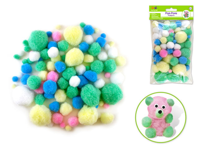 Pompon couleur pastel (paquet de 90)