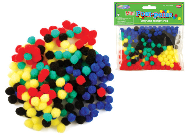 Pompon 9,5 mm couleur primaire (paquet de 200)