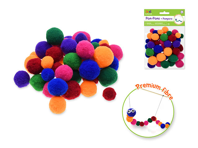 Pompon couleur foncée (paquet de 48)