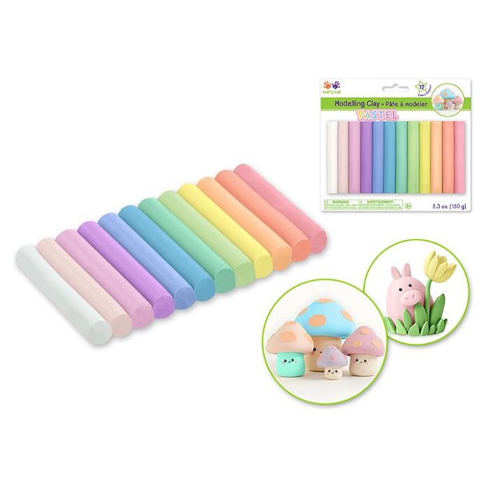 Pâte à modeler 150 g pastel (Paquet de 12)