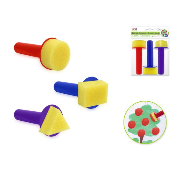 Étampe à éponge (paquet de 3) forme de base