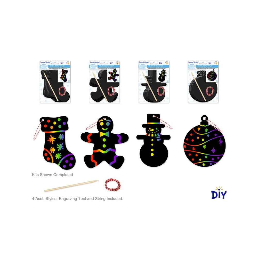 Ornement carte à gratter de Noël