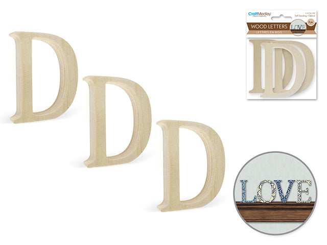 Lettres en bois 2 po (paquet de 3)