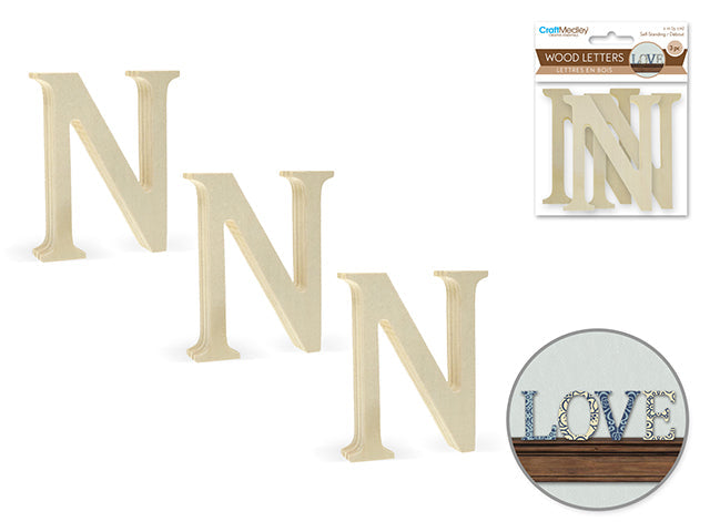 Lettres en bois 2 po (paquet de 3)