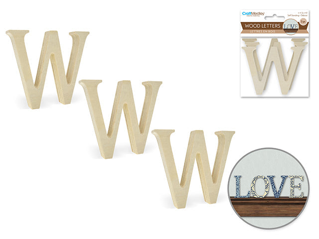 Lettres en bois 2 po (paquet de 3)