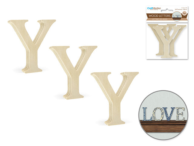 Lettres en bois 2 po (paquet de 3)