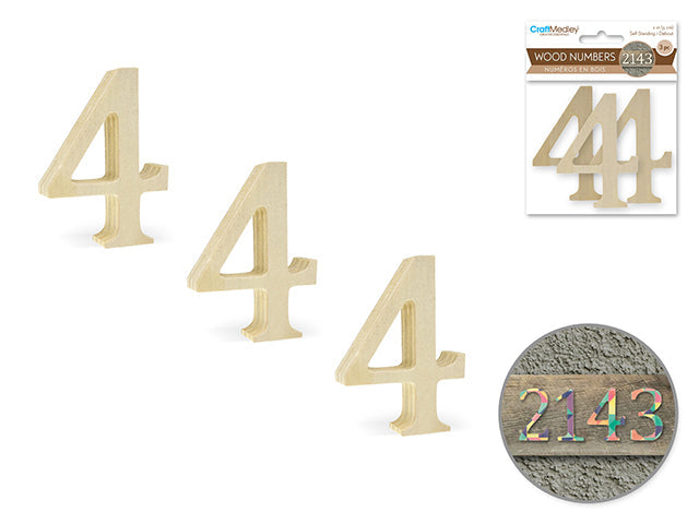 Numéros en bois 2 po (paquet de 3)