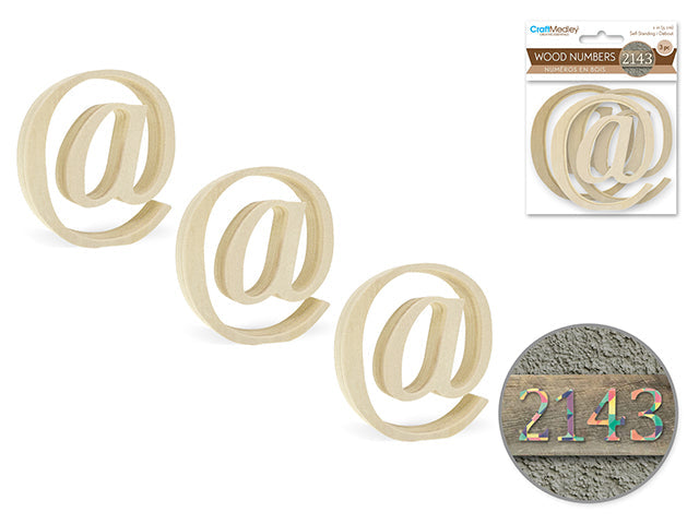 Numéros en bois 2 po (paquet de 3)