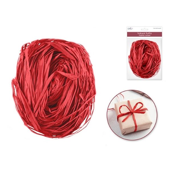 Ruban en raphia 2 oz rouge